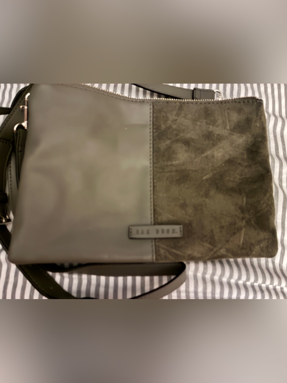 Rae Dunn Two-Tone Olive Green Crossbody Bag